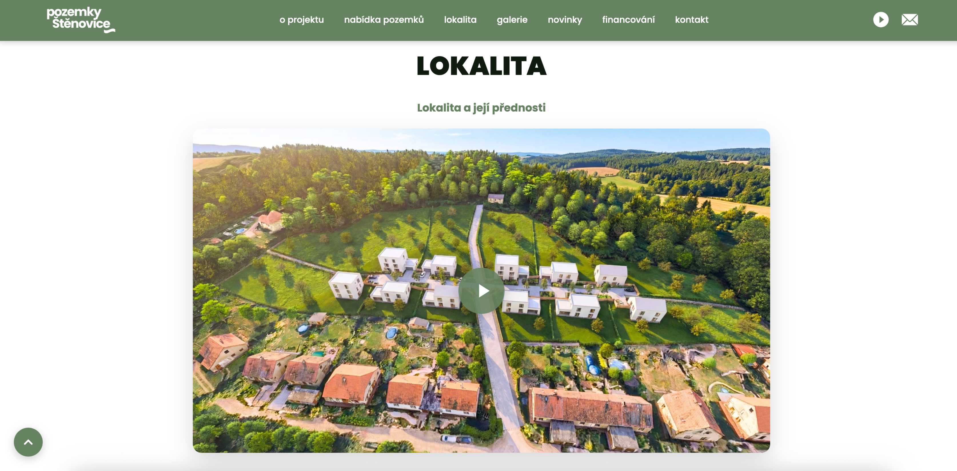 Prezentační web pro prodej pozemků a developerský projekt Stenovice