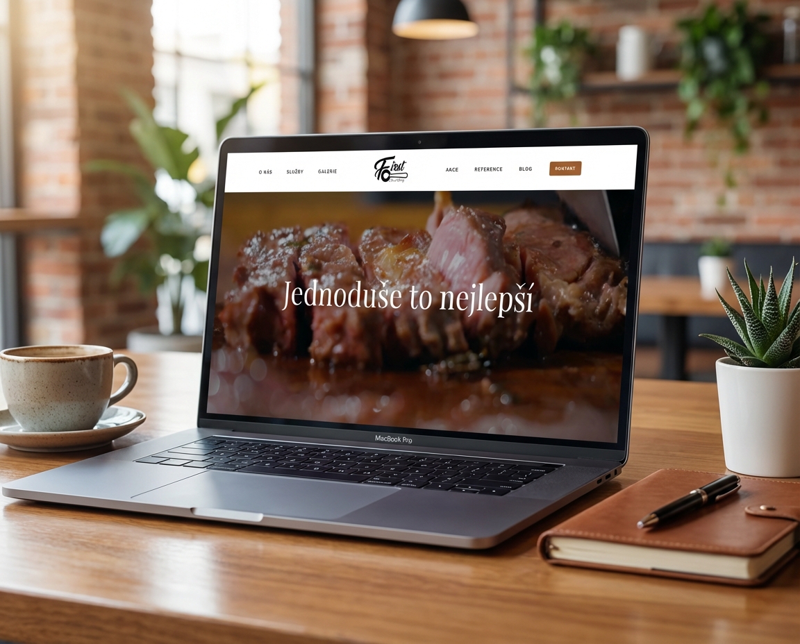 Moderní web pro First Class Catering vytvořený na našem vlastním rozhraní